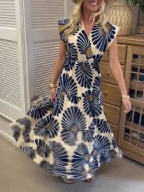 Sofia Millie V-Neck Tiered Maxi Dress , Sz XS/S